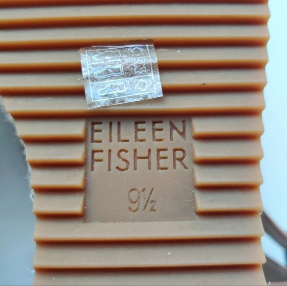 EILEEN FISHER Beckon Sandals 9.5 Leather Tan Espadrille Wedge - Picture 9 of 11